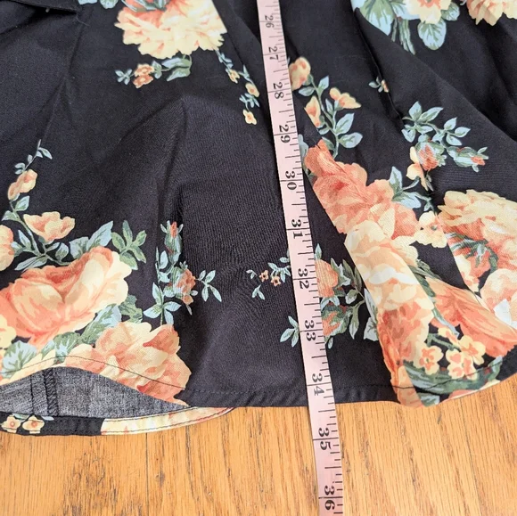 Sezane Solitta Dress Pila Print Black Floral 100% Organic Cotton NWT 40/8 - Picture 9 of 15
